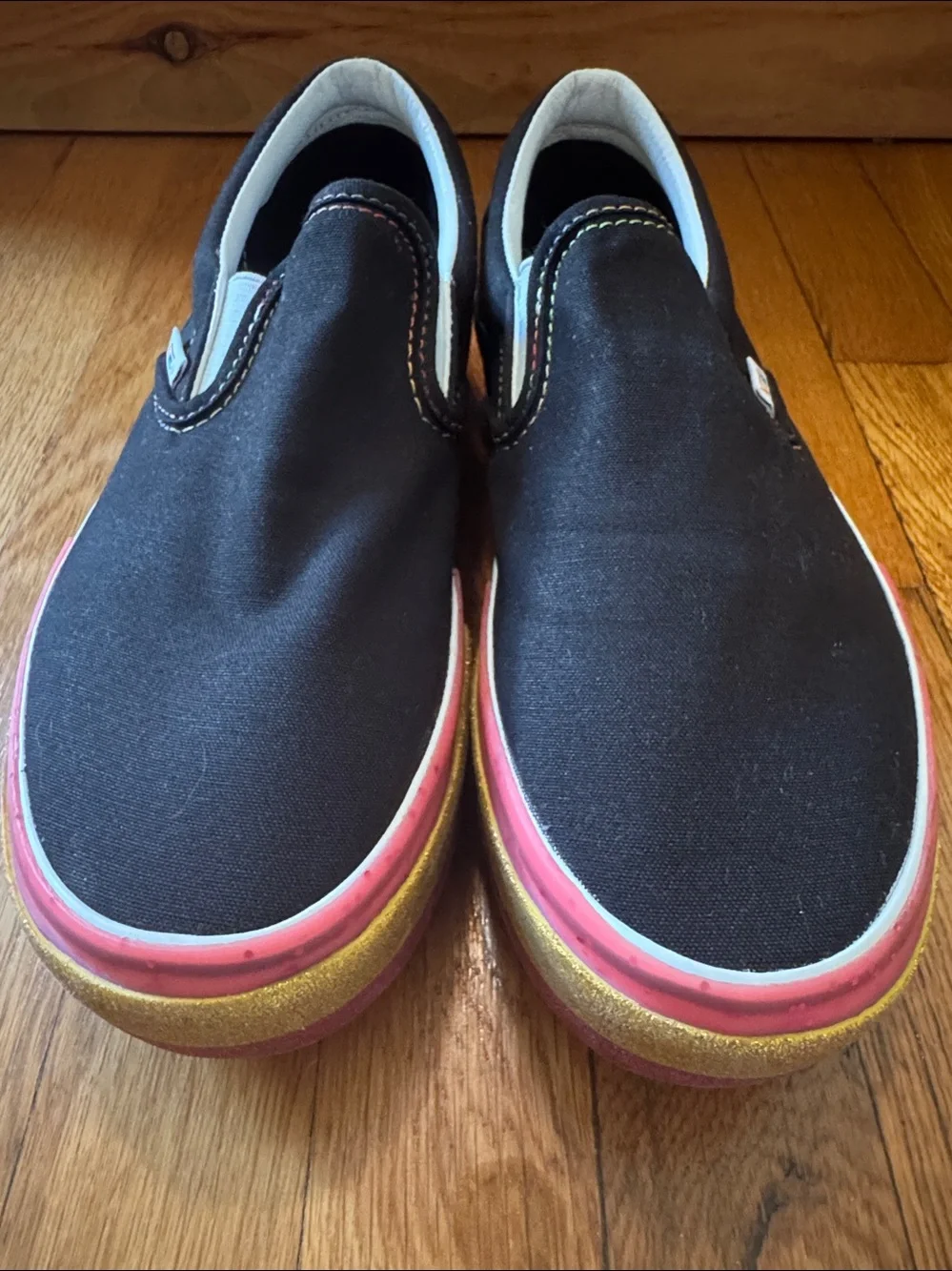 VANS Classic Slip-on Stacked Platform Rainbow Sneaker